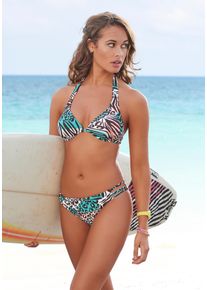 Venice Beach Damen Bikini-Hose "Maia", grün, Gr. 34, bedruckt, Animalprint, Polyamid, Badehosen, mit Bändern an den Seiten