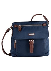 Tom Tailor Damen Umhängetasche "Rina", blau, Nylon, Lederimitat, Taschen, aus leichtgewichtigem Nylon und aufwändig gewebten Gurtband