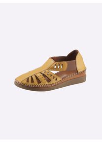 Gemini Damen Slipper, Gr. 40, gelb, Glattleder, sportlich, Schuhe