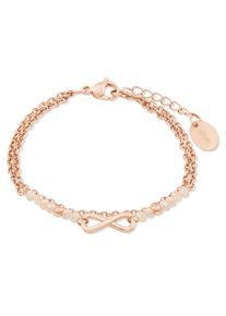 s.Oliver Damen Armband "2022731", Edelstahl, rosa, Edelstahl, Armbänder, mit Glasstein