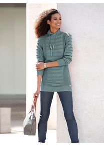 Casual Looks Damen Longpullover "Longpullover", grün, Gr. 36, unifarben, 50% Baumwolle, 50% Polyacryl, Pullover