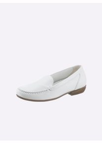 Waldläufer WALDLÄUFER Damen Slipper, Gr. 7, weiß, Glattleder, Basic, Schuhe