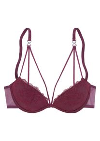 Lascana Damen Push-up-BH, Gr. 70, lila, Spitze, Obermaterial: 60% Polyamid, 35% Polyester, 5% Elasthan, sexy, BHs, aus Spitze mit hübscher