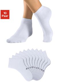 H.I.S. H.I.S Damen Kurzsocken, Gr. 35, weiß, Baumwollmischung, unifarben, Socken, mit eingestrickten Symbolen