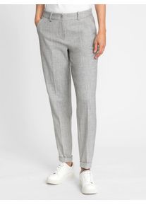 Inspirationen Damen Bundfaltenhose, grau, Gr. 23, meliert, 63% Polyester, 33% Viskose, 4% Elasthan, Hosen