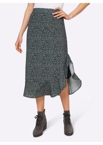 Heine Damen Schlupfrock, grün, Gr. 44, gemustert, mehrfarbig, bedruckt, 100% Polyester, Röcke