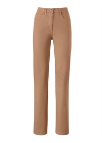 Casual Looks Damen 5-Pocket-Jeans, braun, Gr. 80, unifarben, 98% Baumwolle, 2% Elasthan, Jeans