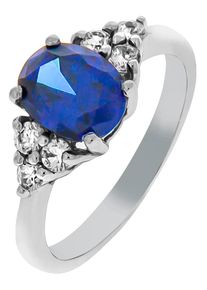 Firetti Damen Fingerring "Schmuck Geschenk Silber 925 Silberring Entourage", 60, Silber 925 (Sterlingsilber), 2,5mm, blau, Silber 925