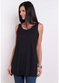 Seidel Moden Damen Longtop, schwarz, casual, Gr. 52, unifarben, Obermaterial: 95% Viskose, 5% Elasthan, Tops, in schlichtem Design, MADE IN GERMANY