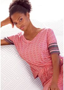 Vivance Dreams Damen Pyjamaoberteil, Gr. 36, pink, Single Jersey, Obermaterial: 100% Viskose, feminin, Shirts, in schönem Ethno-Design