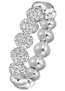 Firetti Damen Fingerring "Schmuck Geschenk Silber 925 Silberring Pavé Beans", 56, Silber 925 (Sterlingsilber), 4,9mm, silber, Silber 925