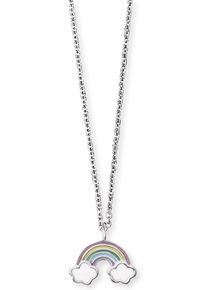 Herzengel Mädchen Kette mit Anhänger "Regenbogen, HEN-RAINBOW", Silber 925 (Sterlingsilber), L: 42cm, bunt, Silber 925 (Sterlingsilber), Halsketten,