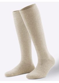 wäschepur WÄSCHEPUR Damen Kompressionsstrümpfe, Gr. 3, beige, 60% Baumwolle, 28% Polyamid, 12% Elasthan, Socken