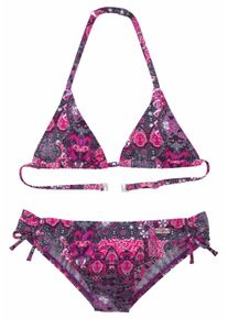 Buffalo Kinder Triangel-Bikini "Shari Kids", lila, Gr. 122, Paisleymuster, Polyamid, Bikini-Sets, im Folklore-Print