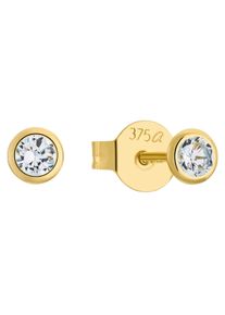 Amor Damen Paar Ohrstecker "2013550", Gelbgold 375, gold, Gelbgold 375, Ohrringe, mit Zirkonia (synth.)