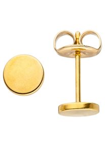 Jobo Damen Paar Ohrstecker, Edelstahl, gold, Edelstahl, Ohrringe, STUDS rund Edelstahl goldfarben