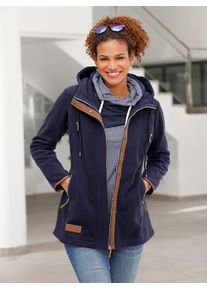 Casual Looks Damen Fleecejacke, blau, Gr. 40, unifarben, meliert, 100% Polyester, Jacken