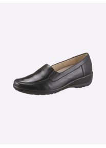 CLASSIC Damen Slipper, Gr. 6,5, schwarz, Leder, Basic, Schuhe