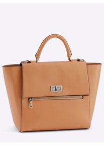 Heine Damen Henkeltasche, orange, Polyurethan, Metall, unifarben, Taschen