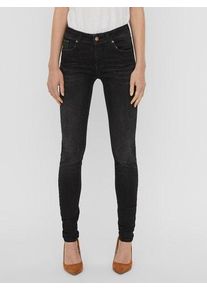 Véro Moda VERO MODA Damen Skinny-fit-Jeans "VMLUX MR SLIM JEANS", schwarz, Basic, Gr. XL, Denim/Jeans, Obermaterial: 92% Baumwolle, 6% Polyester, 2% Elasthan,