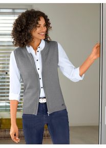 Casual Looks Damen Strickweste, grau, Gr. 36, unifarben, 50% Baumwolle, 50% Polyacryl, Westen