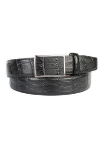 Anthoni Crown Damen Ledergürtel, schwarz, Gr. 95, Leder, Gürtel, in schwarz mit Krokomuster