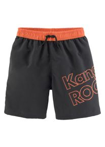 Kangaroos Kinder Badeshorts "Adams Kids", orange, Gr. 122, unifarben mit Farbeinsatz, Microfaser, Polyester, Badehosen, im Colorblocking-Design
