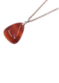 Firetti Damen Kette mit Anhänger "Schmuck Geschenk, Achat", Silber 925 (Sterlingsilber)-Edelstahl, L: 50cm B: 2mm, orange, Silber 925