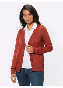 Casual Looks Damen Strickjacke, rot, Gr. 38, unifarben, 50% Baumwolle, 50% Polyacryl, Strickjacken