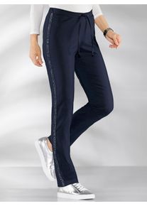Classic Basics Damen Stretch-Hose, blau, Gr. 46, unifarben, 83% Polyester, 13% Viskose, 4% Elasthan, Hosen