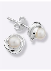 Lady Damen Paar Ohrstecker, Perle ct, silber, Ohrringe