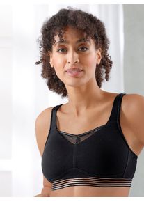 wäschepur WÄSCHEPUR Damen Sport-BH, Gr. 115, schwarz, 60% Baumwolle, 30% Polyamid, 10% Elasthan, BHs
