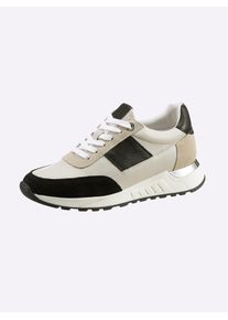 Heine Damen Sneaker, Gr. 39, beige, Leder, Glattleder, Veloursleder, modisch, Schuhe