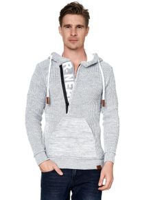Rusty Neal Herren Kapuzensweatshirt, grau, casual, Gr. L, mehrfarbig, 70% Polyacryl, 30% Baumwolle, Sweatshirts, mit stylischem Ausschnitt