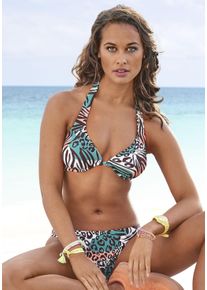 Venice Beach Damen Bügel-Bikini-Top "Maia", grün, Gr. 36, bedruckt, Animalprint, Polyamid, Bikini-Oberteile, in trendigem Druck