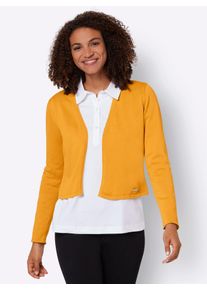 Casual Looks Damen Bolero, gelb, Gr. 54, unifarben, 100% Baumwolle, Strickjacken