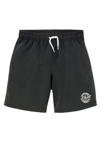 s.Oliver Kinder Badeshorts, schwarz, Gr. 110, Polyester, Badehosen, mit seitlichem Logodruck