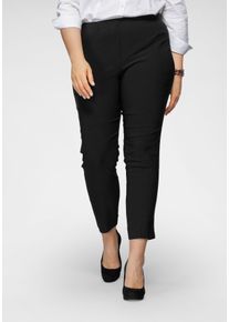KjBRAND Damen Stoffhose "Susie XS Ankle Bengaline", schwarz, casual, Gr. 46, Web, Obermaterial: 80% Viskose, 17% Polyamid, 3% Elasthan, Hosen, mit