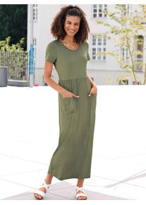 Casual Looks Damen Jerseykleid "Jersey-Kleid", grün, Gr. 38, unifarben, Jersey, Single Jersey, 95% Viskose, 5% Elasthan, Kleider