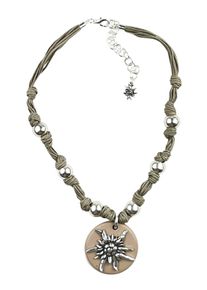 Allgäu Rebell ALLGÄU REBELL Damen Kette mit Anhänger "Maria", grau, Basic, PTFE-Kunststoff, Halsketten, rustikaler Charme