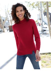 Casual Looks Damen Stehkragenpullover "Pullover", rot, Gr. 36, unifarben, 50% Baumwolle, 50% Polyacryl, Pullover