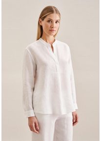 Seidensticker Damen Klassische Bluse "Schwarze Rose", weiß, Gr. 44, unifarben, 100% Leinen, Blusen, Tunika Garnfärber