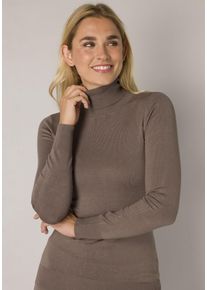 Base Level Damen Rollkragenpullover, grau, casual, Gr. 36, Obermaterial: 80% Viskose, 20% Nylon, Pullover, in weicher Qualität