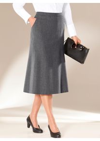 CLASSIC Damen Webrock, grau, Gr. 20, unifarben, 96% Schurwolle, 4% Elasthan, Röcke