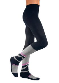 H.I.S. H.I.S Kinder Strumpfhose, Gr. 122, schwarz, Obermaterial: 70% Baumwolle, 27% Polyamid, 3% Elasthan, gemustert, Strumpfhosen, mit Funktionsplüsch