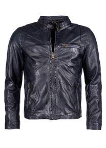 Maze Herren Lederjacke "Puckham", blau, Gr. L, Obermaterial: 100% Lammleder / Futter: 100% Baumwolle / Ärmelfutter: 100% Polyester, Jacken