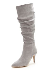 Lascana Damen Reißverschlussstiefel, Gr. 42, grau, Obermaterial: 100% Textilmaterial. Futter: 100% Textilmaterial. Decksohle: 100% Textilmaterial.