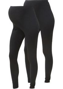 MAMALICIOUS Damen Umstandsleggings "MLLEA", schwarz, Basic, Gr. M, unifarben, Jersey, Obermaterial: 95% Baumwolle, 5% Elasthan, Hosen, in körpernahem