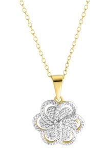 Firetti Damen Kette mit Anhänger "Schmuck Geschenk, Blume / Knoten", 0,02 ct, Silber 925 (Sterlingsilber)-Diamanten, L: 45cm B: 1mm, silber, Silber