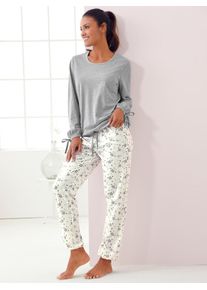 wäschepur WÄSCHEPUR Damen Schlafanzug, Gr. 36, beige, 93% Baumwolle, 7% Polyester, Hose:50% Baumwolle, 50% Modal, Homewear-Sets